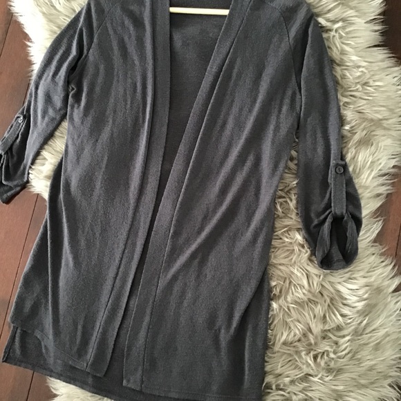 Grey light weight Open Front Sweater - Picture 10 of 10